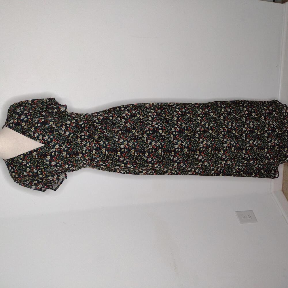 NWT NY Collection Women's Black Floral/Wrap Dress Size Medium